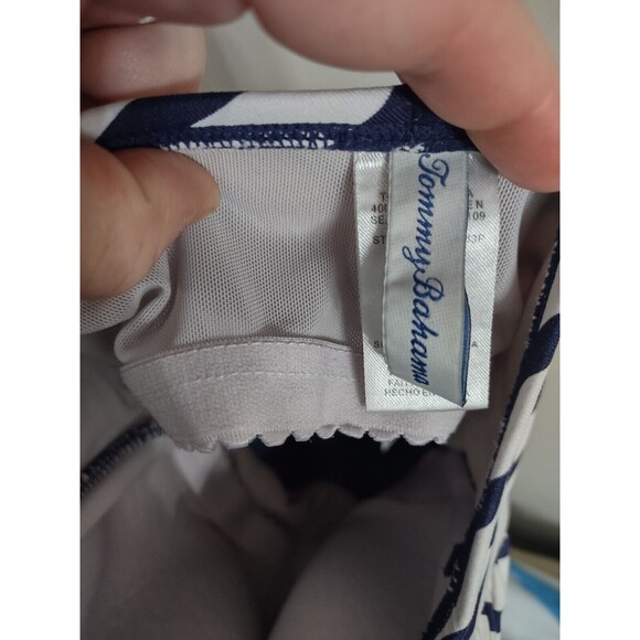 Tommy Bahama Swimsuit  One Piece Striped Blue White Size 4 - Picture 6 of 7